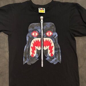 Bape Black and Blue Funthera Militia Tee